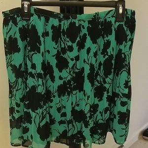 Green Floral Skirt